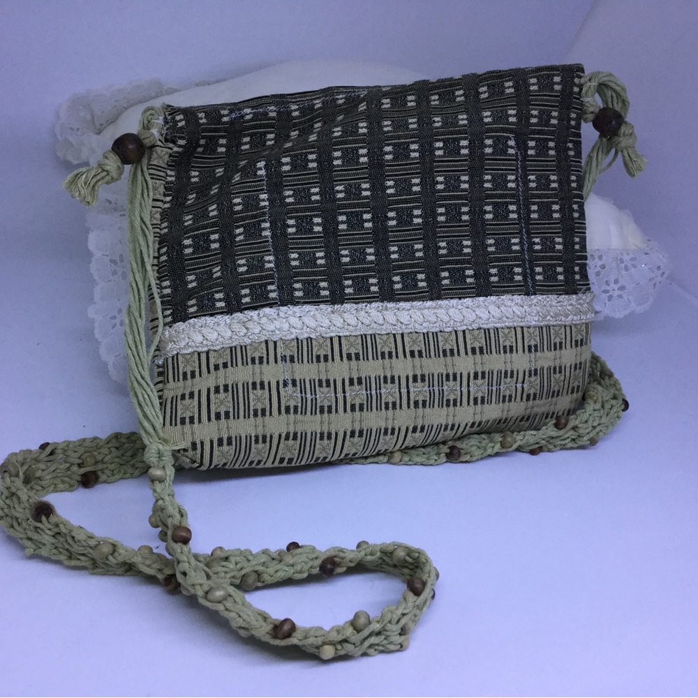 New Handcrafted Crazy Patch Crossbody Neutral All… - image 2